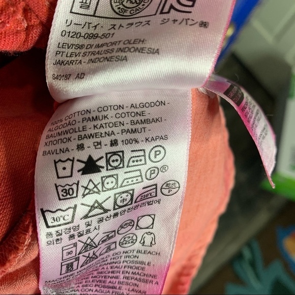 Levis Orange Red Mini Skirt Side Zip Size Large - Picture 3 of 3